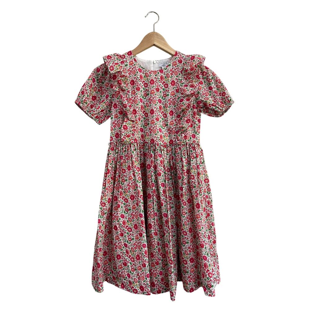 J.Crew Girl's Liberty Floral Cotton Dress Cottagecore Pink Size 12 NWT